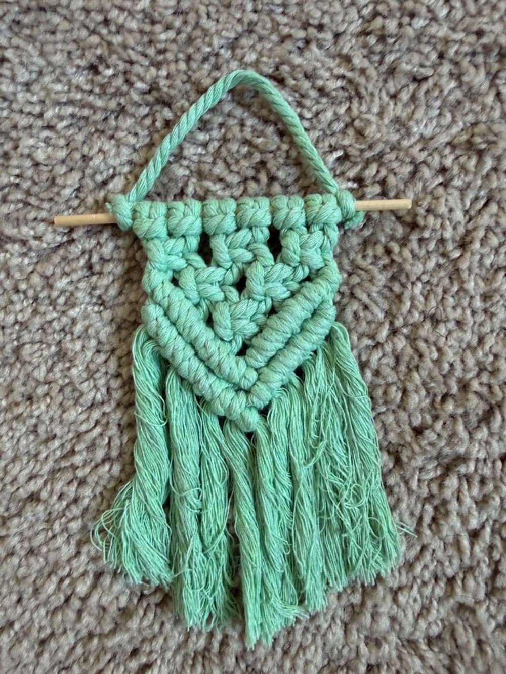 Mini Handmade Mint Green Macrame Wall Hanging